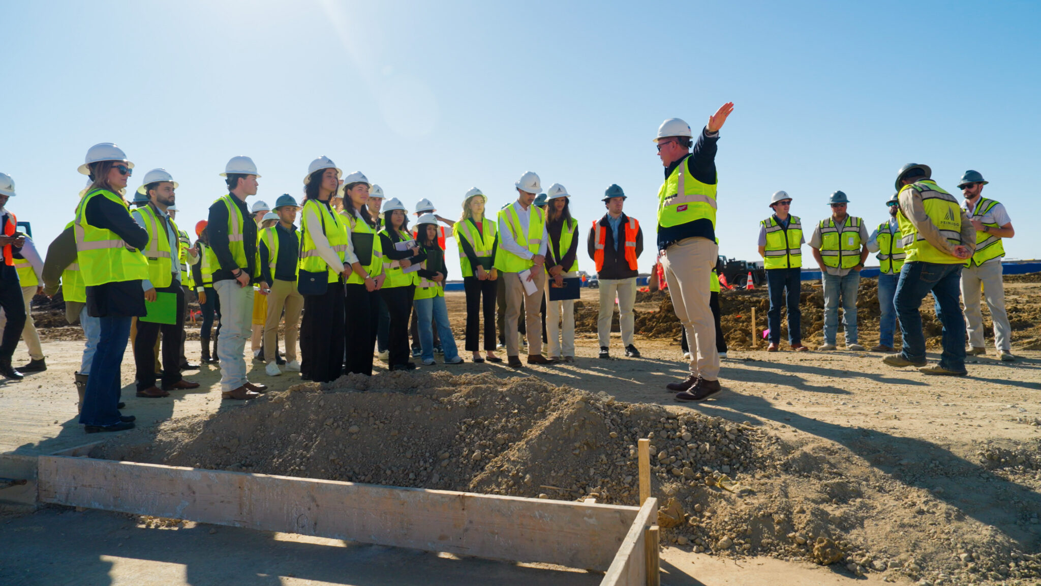Project Destined students touring a Trammell Crow construction site in Irving, Texas