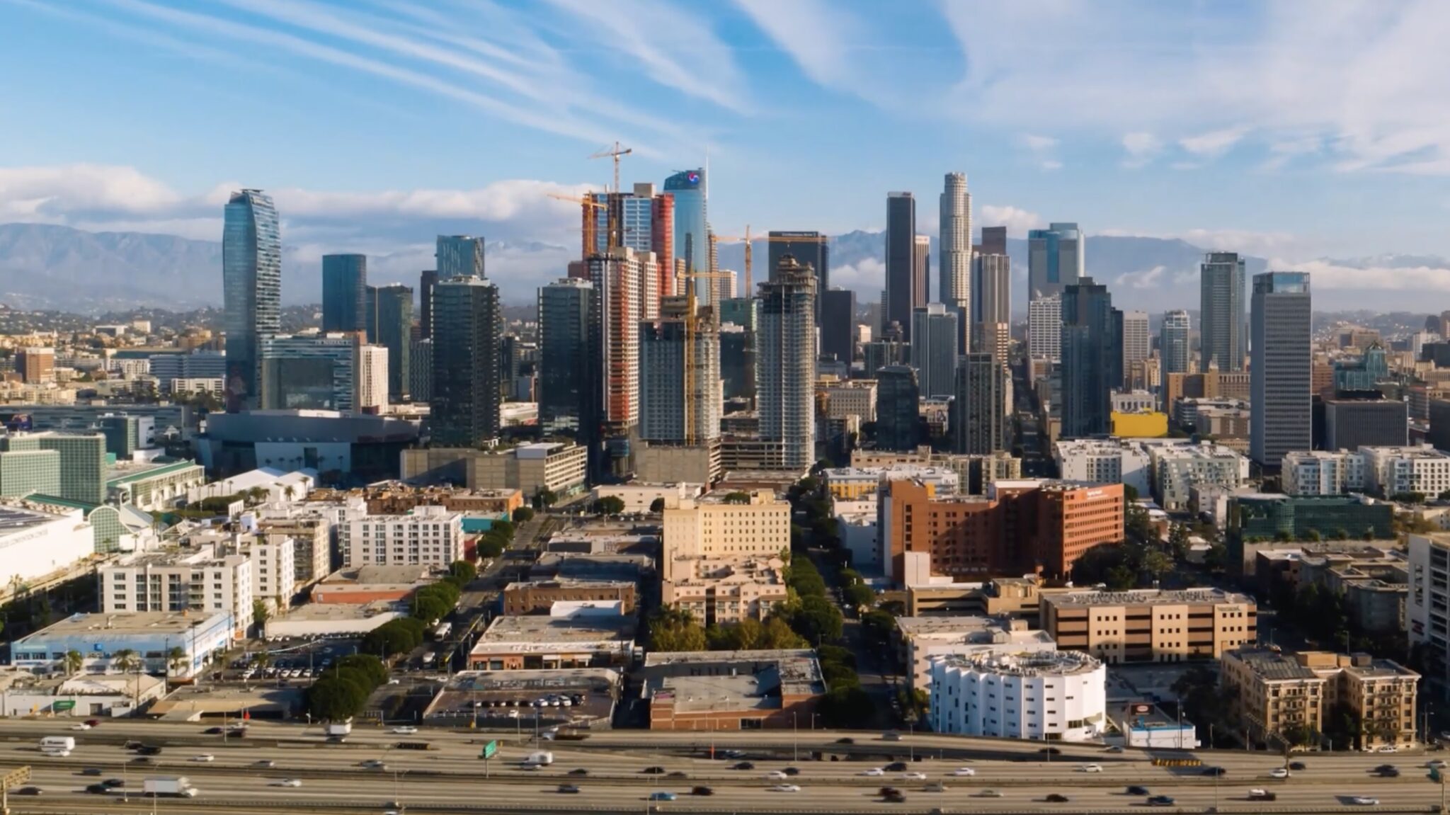 City skyline timelapse for a multi-city production