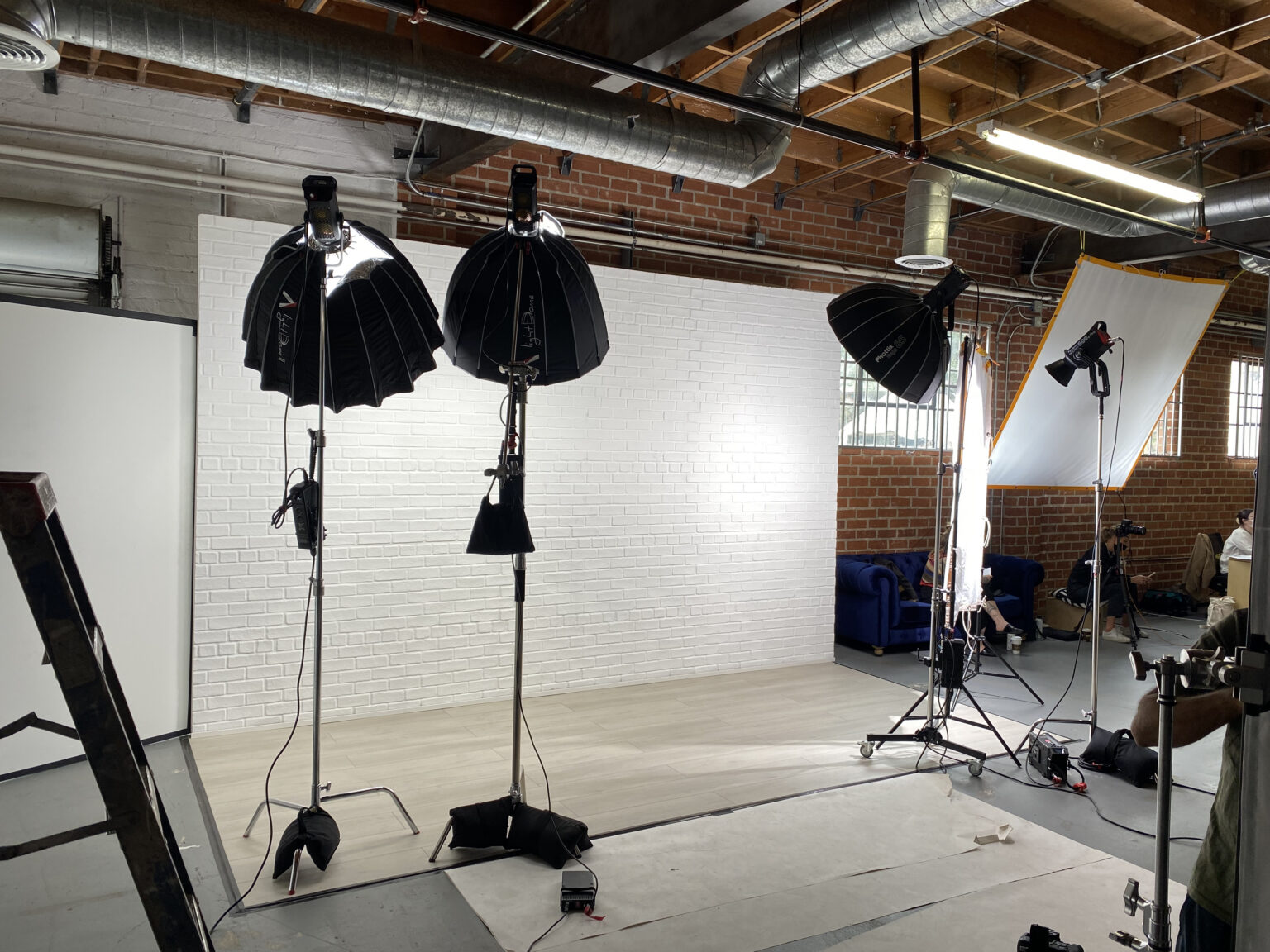Studio set lit for a shoot