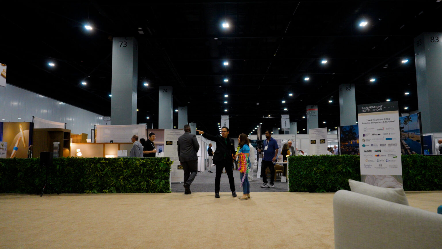 Show floor at the Miami Beach Convention Center during Independent Hotel Show Miami